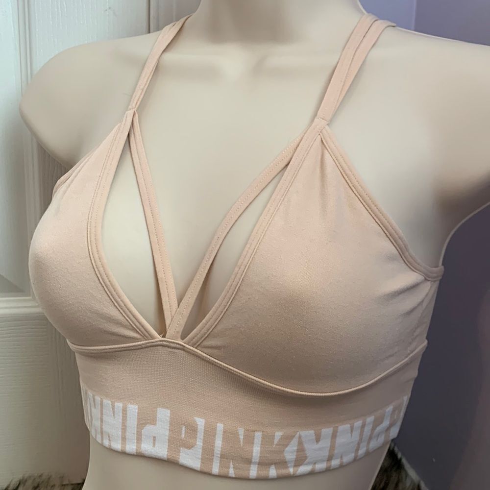 Victoria’s Secret PINK Cool & Comfy Strappy Bralette Bra XS Nude